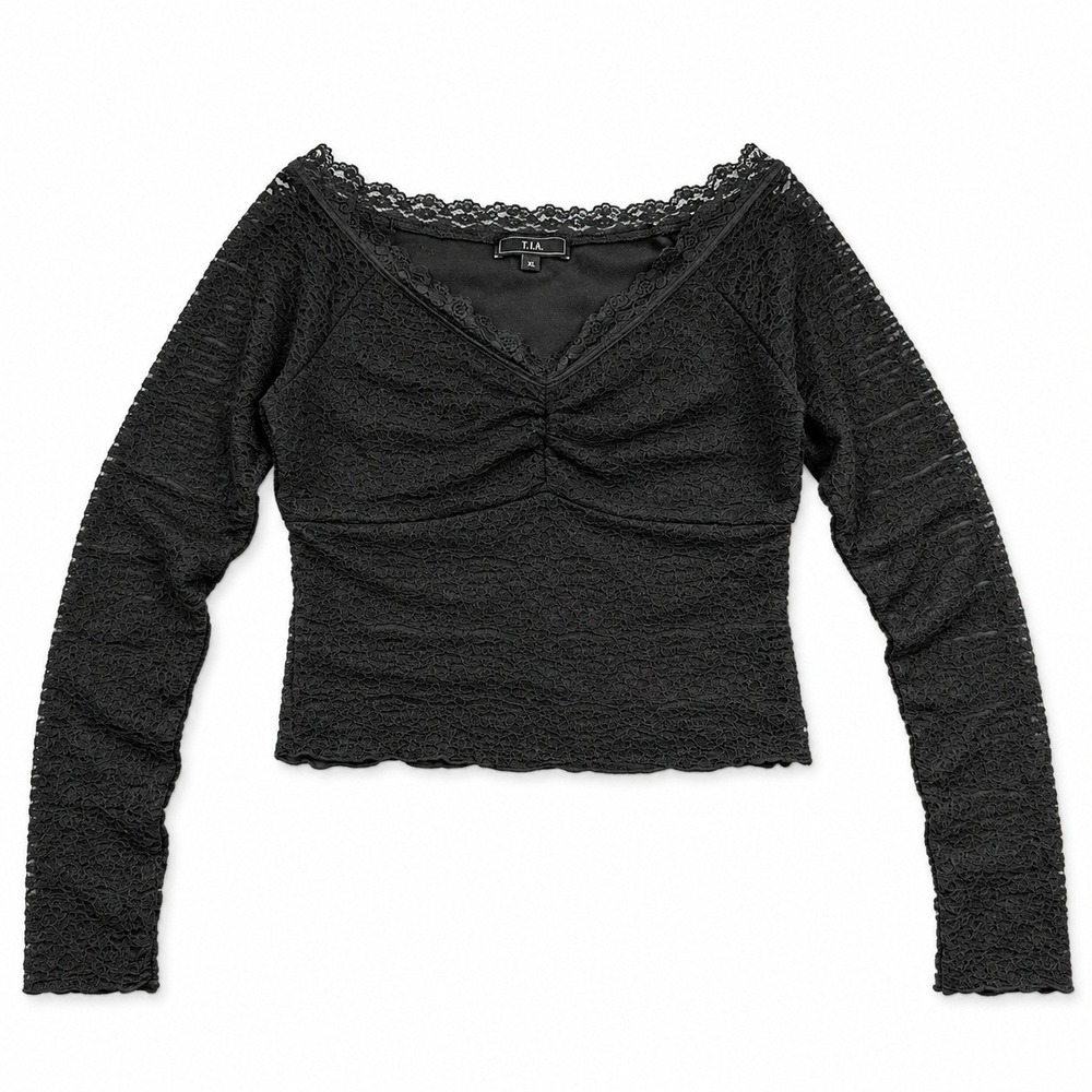 Vibe Sportswear Lace Top Long Sleeve Black XL
